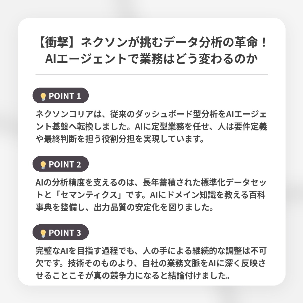 【衝撃】ネクソンが挑むデータ分析の革命！AIエージェントで業務はどう変わるのかの注目ポイントまとめ